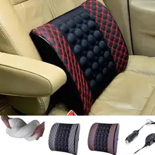 Автомобильный Электрический Поясничный Вибрационный массажный матрас, черный, красный, черный, белый, подушка для поддержки сиденья 12 В