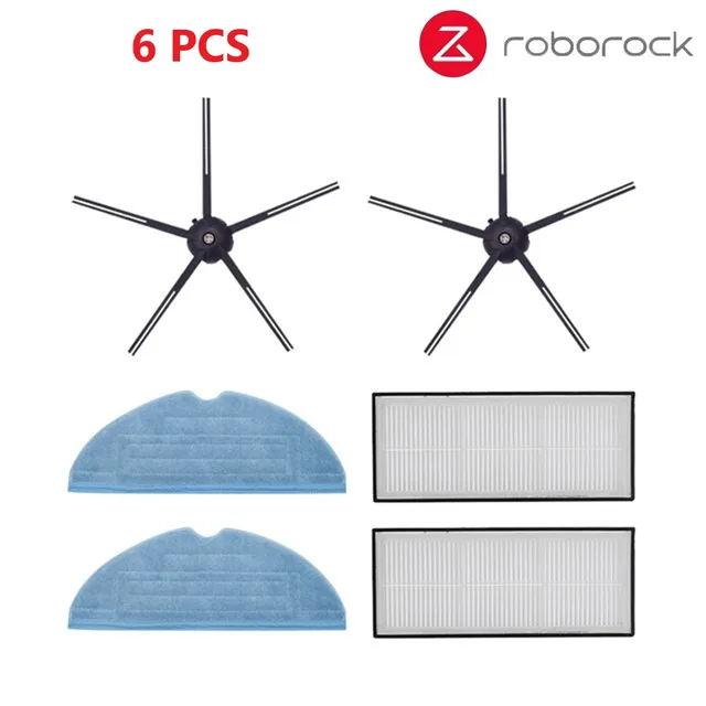 Xiaomi Roborock S7 S70 S75 S7Max s7MaxV T7S Plus Main Roll Brush Mop Rag Hepa Filter Side Brush Vacuum Cleaner Accessories 6 pcs