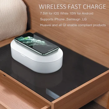 

2 in 1 UV Light Phone Disinfection Box with 10W Wireless Charger for Mask Phone Jewelry with Aroma Esterilizador