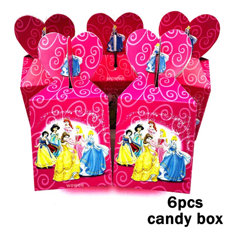 10 шт./компл. принцесса маска для лица день рождения поставки щенок тема мультфильма для детей вечерние наряды костюм одноразовые вечерние украшения - Цвет: 6pc Candy Box