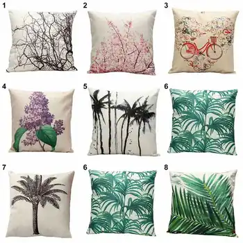 

Fashion Vintage Branches Cotton Linen Pillow Case Throw Cushion CaseRoom Gifts Single Sides Printing pillow