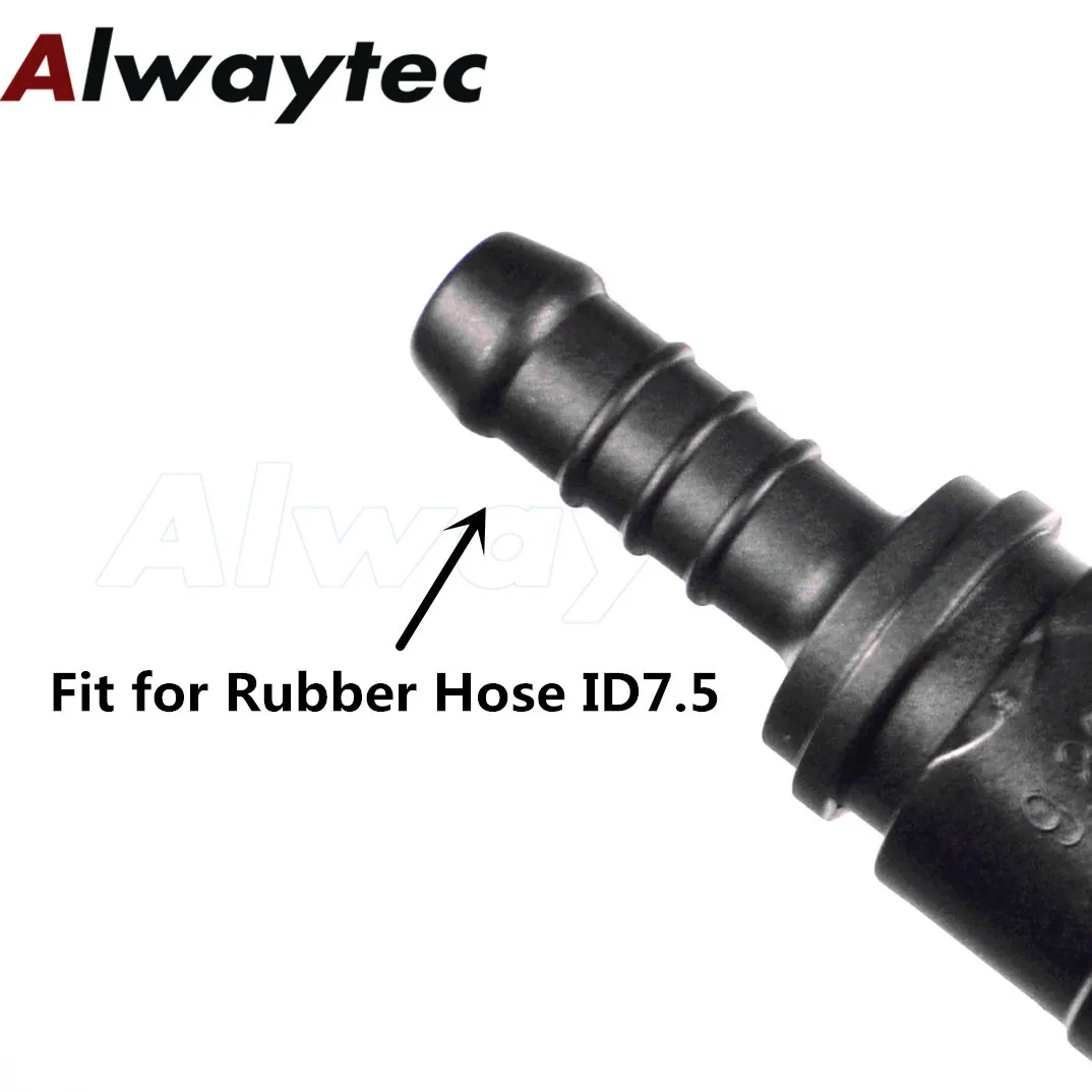 10 Stück 9,89 mm gerade/gebogene Schnellkupplung, Autoteile, Auto-Kraftstoffleitung, einfacher Anschluss für Gummischlauch-Kraftstoffleitungsstecker – Detail 6