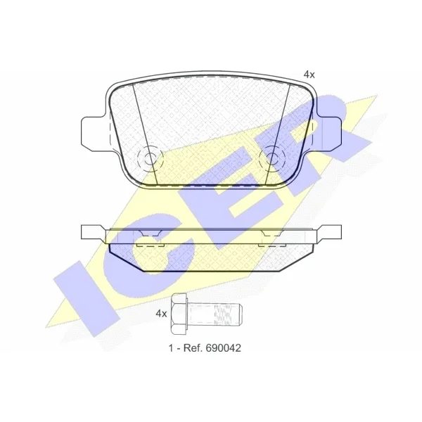 Колодки дисковые задние Landrover Freelander 2 2.2TD4/3.2 06 IC