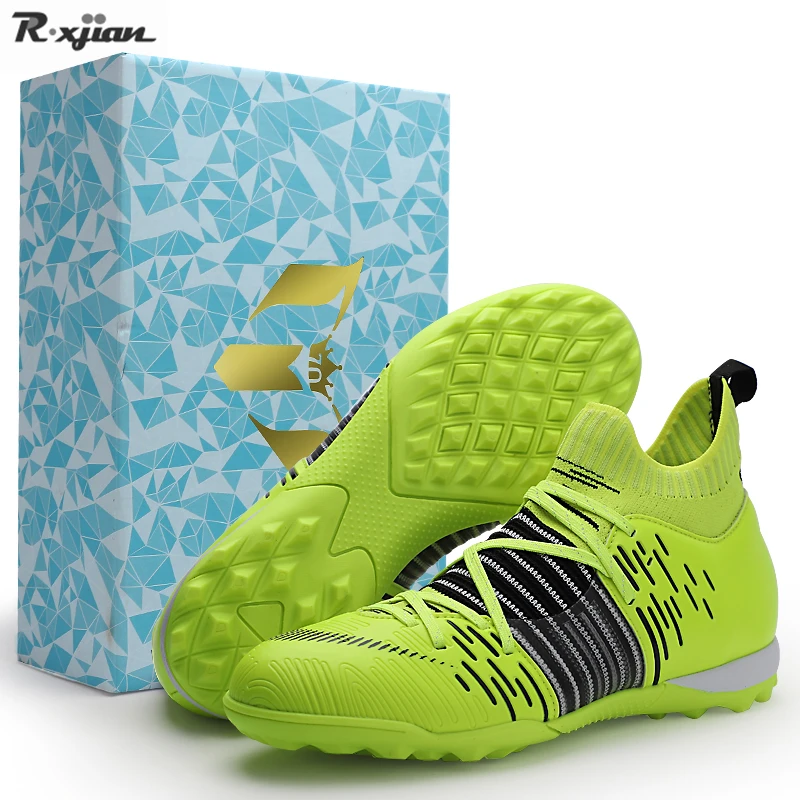 Zapatos de fútbol aire libre para hombre, botas de fútbol transpirables de azul Futsal, zapatillas TF/FG alta calidad, superventas|Calzado de fútbol| - AliExpress