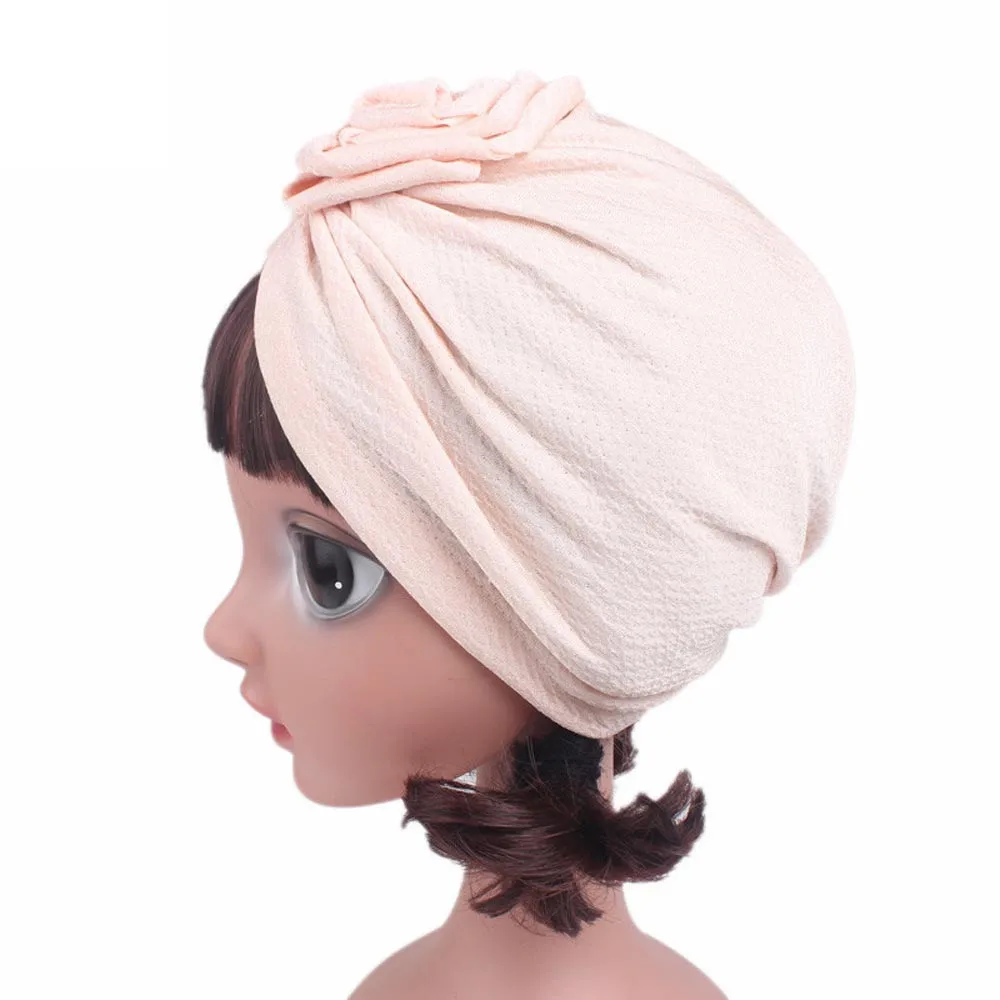  Baby Girls turban hat roses  hats Boho Hat Beanie Scarf Turban Head Wrap Cap newborn photography props knit cap beard