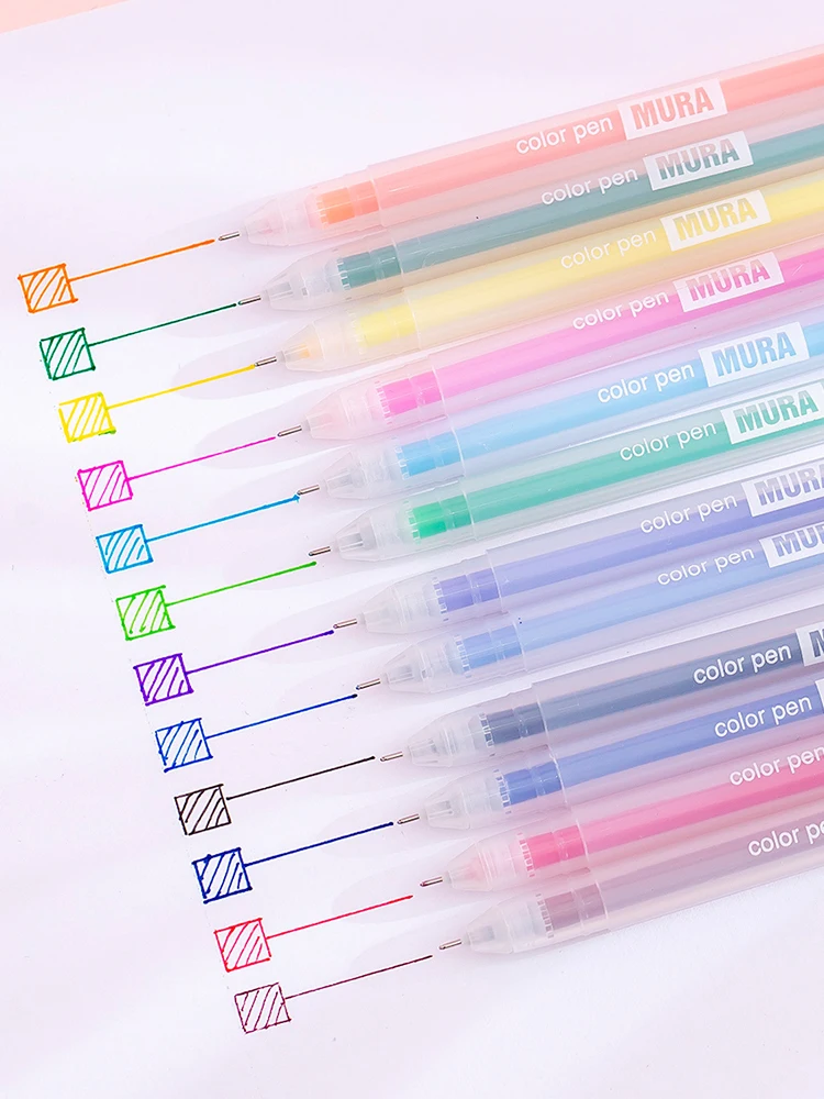 

1Pc Color Pen 0.5mm Gel Pen 12 Color Creative Drawing Tools Student Writing Tools Office Stationery Drop Shipping