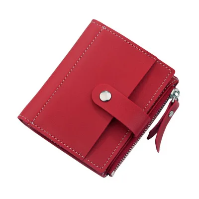 Женский длинный кошелек из искусственной кожи, красный кошелек porte feuille femme, Женский кошелек, клатч для денег, Женский кошелек billetera mujer carteras - Цвет: Red  short