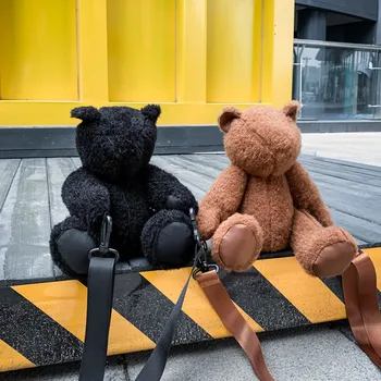 

Japanese Harajuku Street Cool Doll Cartoon Bag Fashion Chain Violent Bear Shoulder Bag Messenger Bag