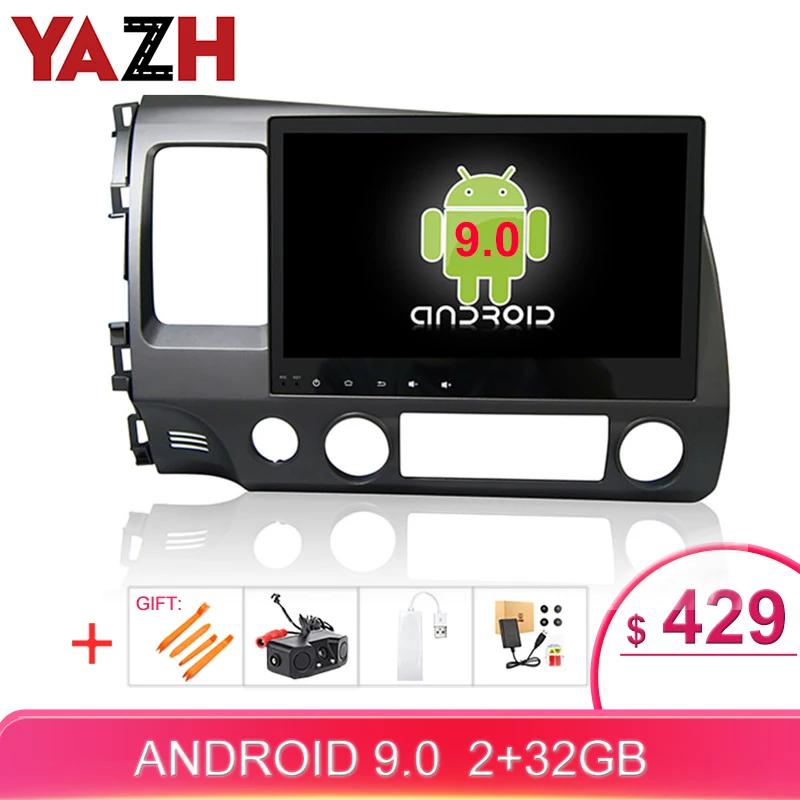 Головное устройство YAZH 32 ГБ для Honda civic 2006 2007 2008 2009 2010 2011 (слева) Android автомобильный