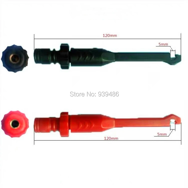 

auto car circuit test pierce probe, universal repair circuit tool probe with 4mm banana seat, 2pcs test clip