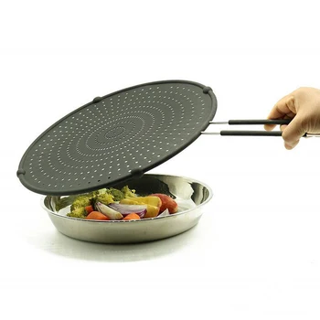 

Silicone Lid Splash-Proof Net Oil-Proof Splash Cover Frying Protection Mat Non-Slip Handle Pot Lid Kitchen Cooking Tool