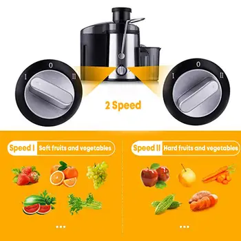 800W 220V Electric Juicer Stainless Steel Juicers Whole Fruit Vegetable Food-Blender Mixer Extractor Machine 2 Speed Adjustment 4