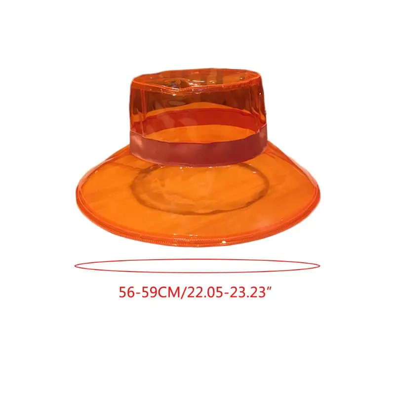 2020 Uni PVC Transparent Bucket Hat Bright Jelly Wide Brim