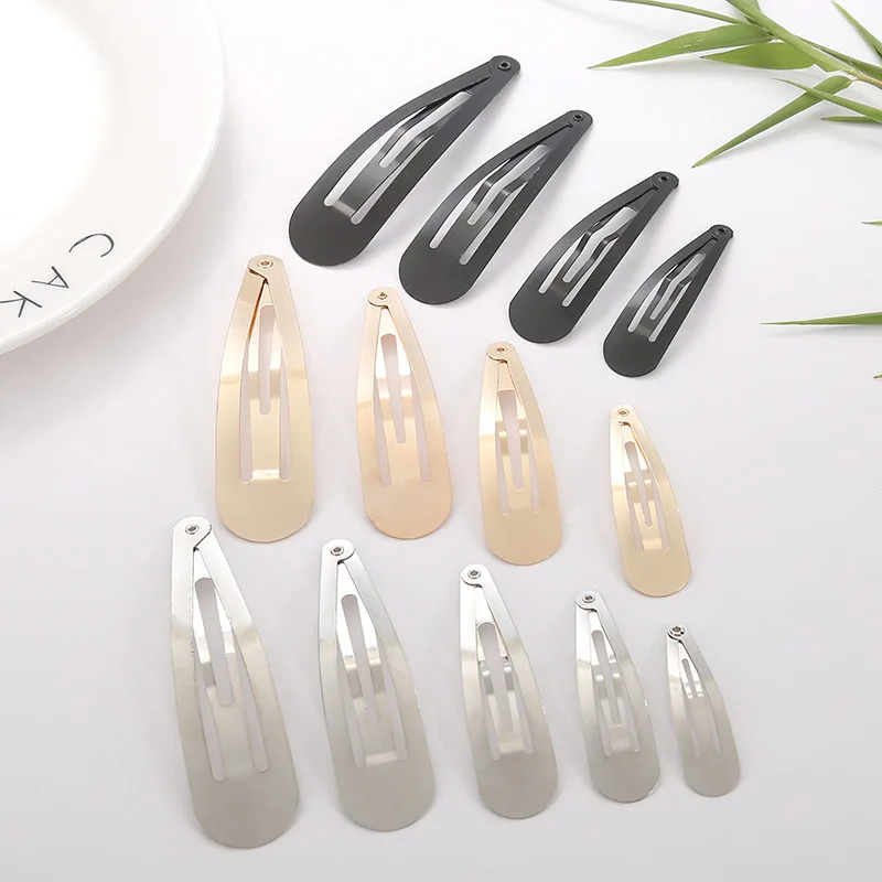 20 개 4cm/5cm/6cm/7cm/8cm 실버 골드 블랙 스냅 BB 클립 여자 머리핀 바레트 DIY 모자를 쓰고 있죠 도매 헤어 그립