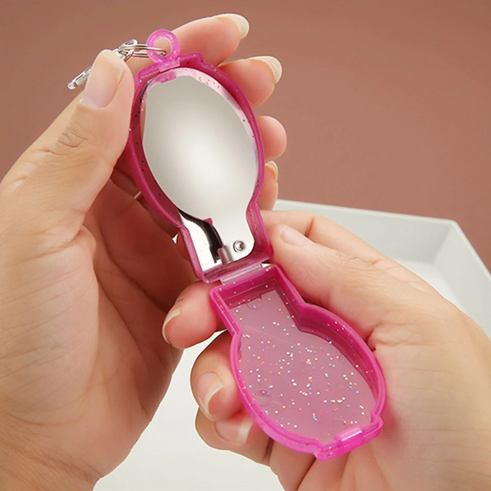 Outdoor Folding Travel Camping Utensil Stainless Pocket Spoon Fork Light Small Foldable Spoon Fork Camping Picnic Tool Tableware