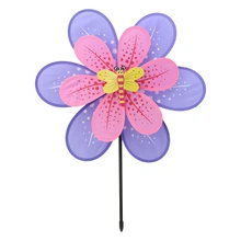 Двухслойная Цветочная ветряная мельница, красочный ветряной Спиннер, дворовый садовый декор, детская игрушка