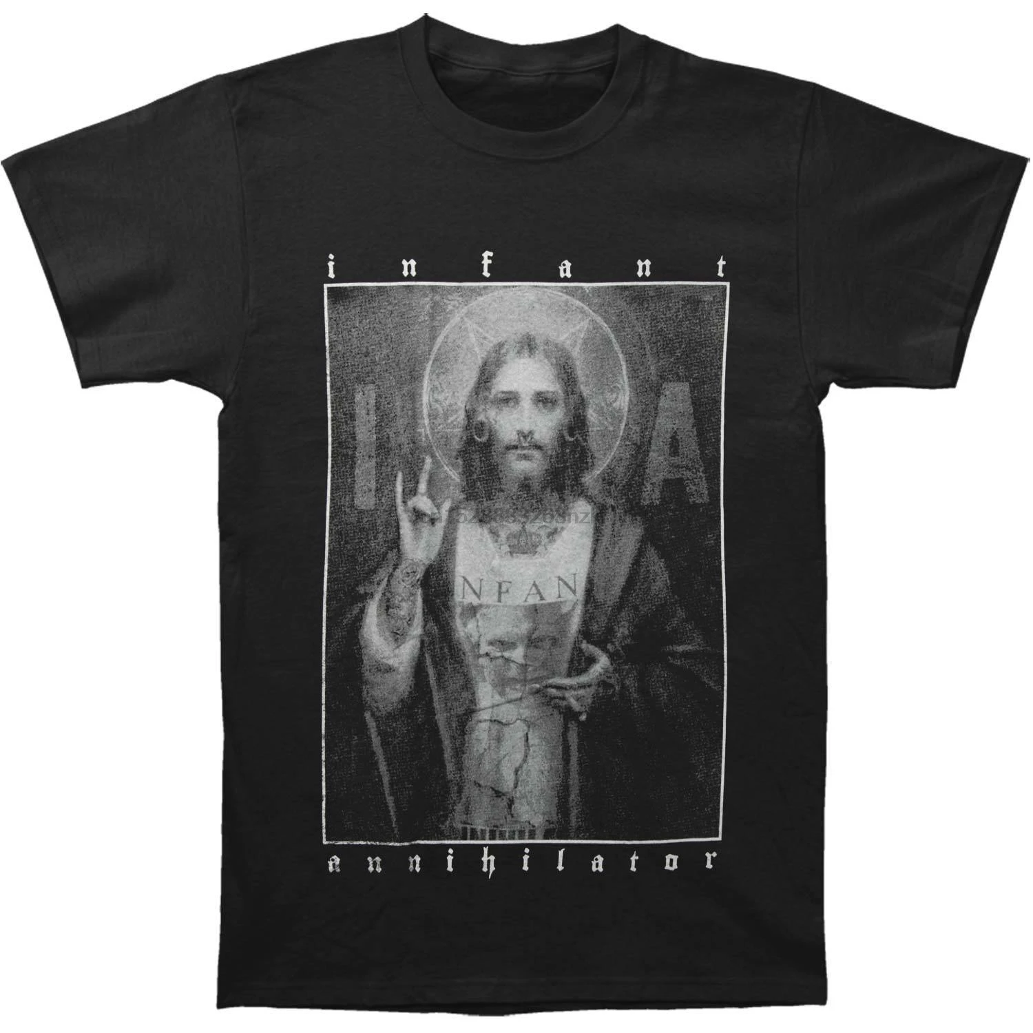 Младенческой аннигилятор для мужчин футболка Jesus черный бесплатная доставка