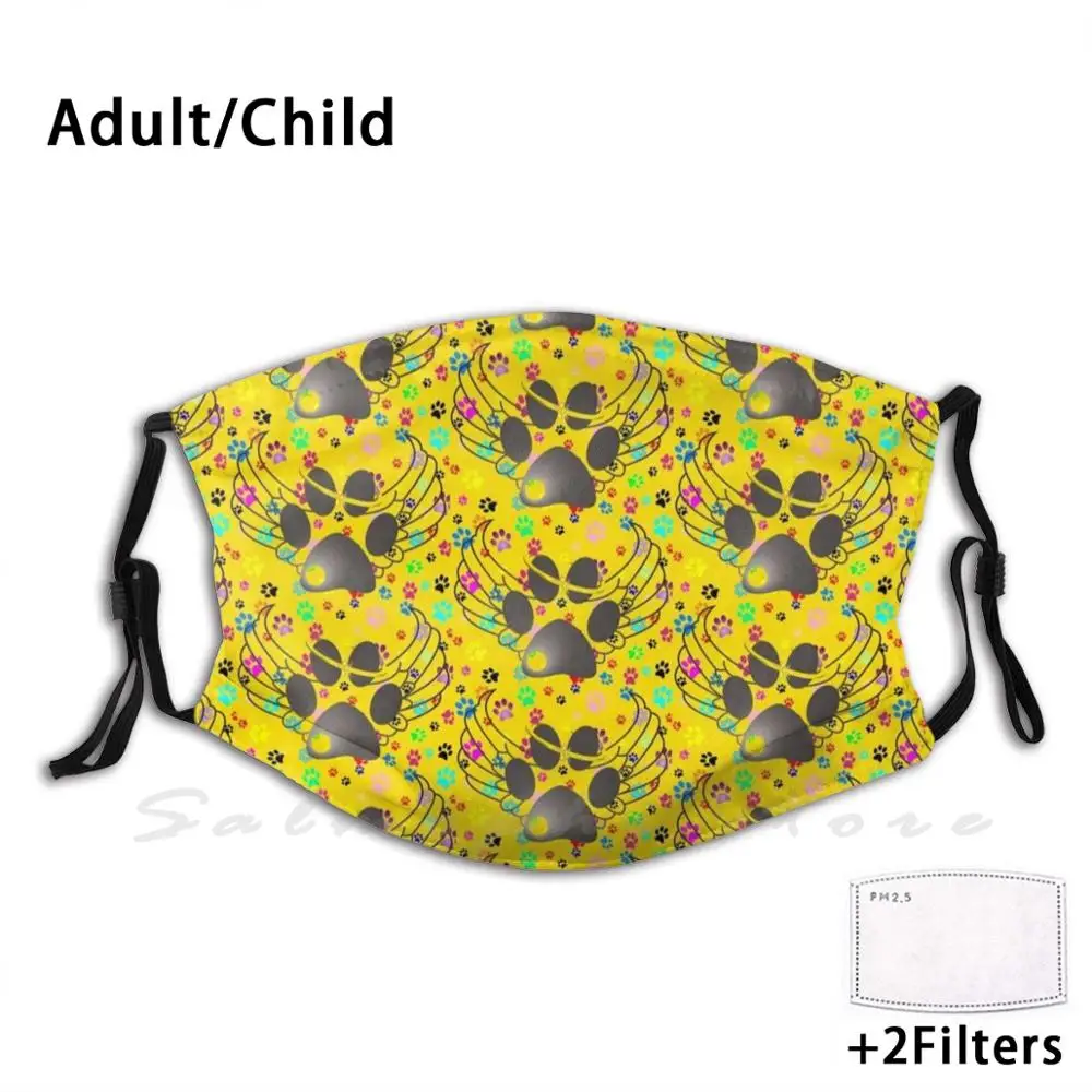 

Rainbow Paws Print Washable Filter Anti Dust Mouth Mask Mask Charity Rescue Dogs Uk Dog Charity Rainbow