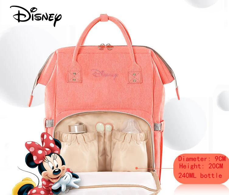 Disney USB Diaper Bag Backpack For Baby Stroller Bag Travel Mummy Maternity Nappy Bags Waterproof Large Capacity Cartoon Cute