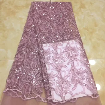 

sky blue Latest African Lace Fabric High Quality French Net Embroidery Onion Sequins Tulle Lace Fabric For Nigerian Party Dress