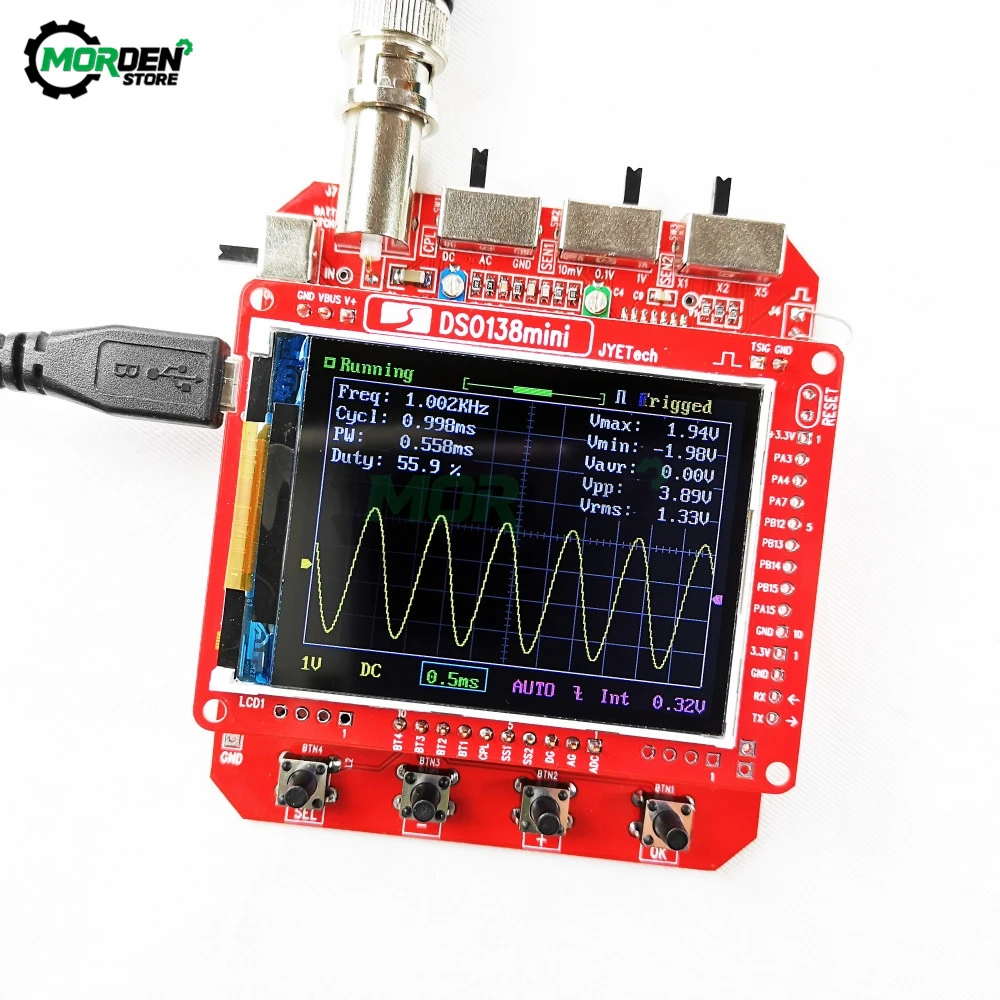 Mini Handheld Digital Oscilloscope DIY Kit ARM Cortex M3 12 Bit TFT Oscilloscope 101 Probe Test