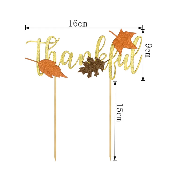 Happy Thanksgiving Turkey Cake Topper Decoration Autumn Thanksgiving Party Cake Decoration Favor