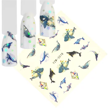 

1 PC Nail Whale series Gemstone Necklace Perfectly Combined Pattern Water Transfer Stickers Nail Decals Tattoo Sticker Design