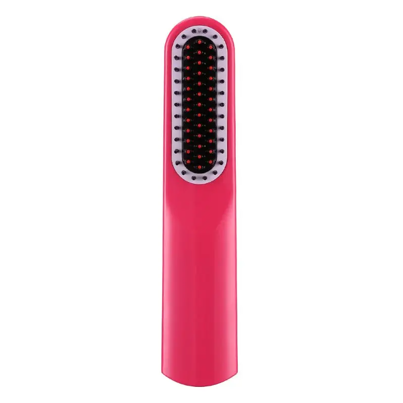 hot pink 2 в 1 lcd Портативный беспроводной керамический ионизация волос выпрямитель электрический расческа для прямых волос USB Перезаряжаемый выпрямитель для волос lcd - Цвет: hot pink