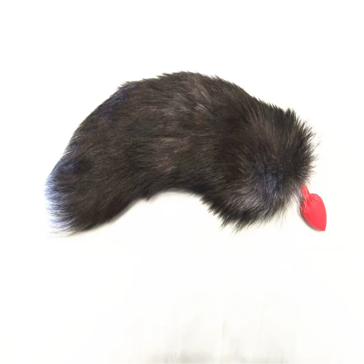 Red Plug Black Tail Реквизит для костюма силиконовые Анальная пробка лиса хвост Анальная пробка Гладкий мех секс-игрушки для женщин взрослые игры секс-продукты Косплей Аксессуары - Цвет: Red Plug Black Tail