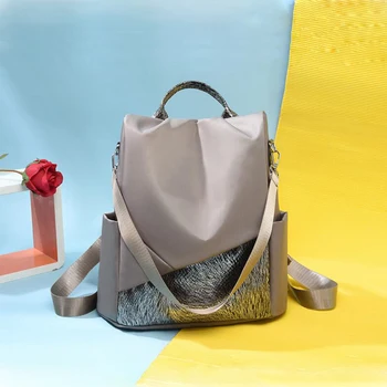 

New Fashion Casual Oxford Cloth Women Anti-Theft Backpack Ladies Sequins Female Larger Capacity School Shoulder Bag