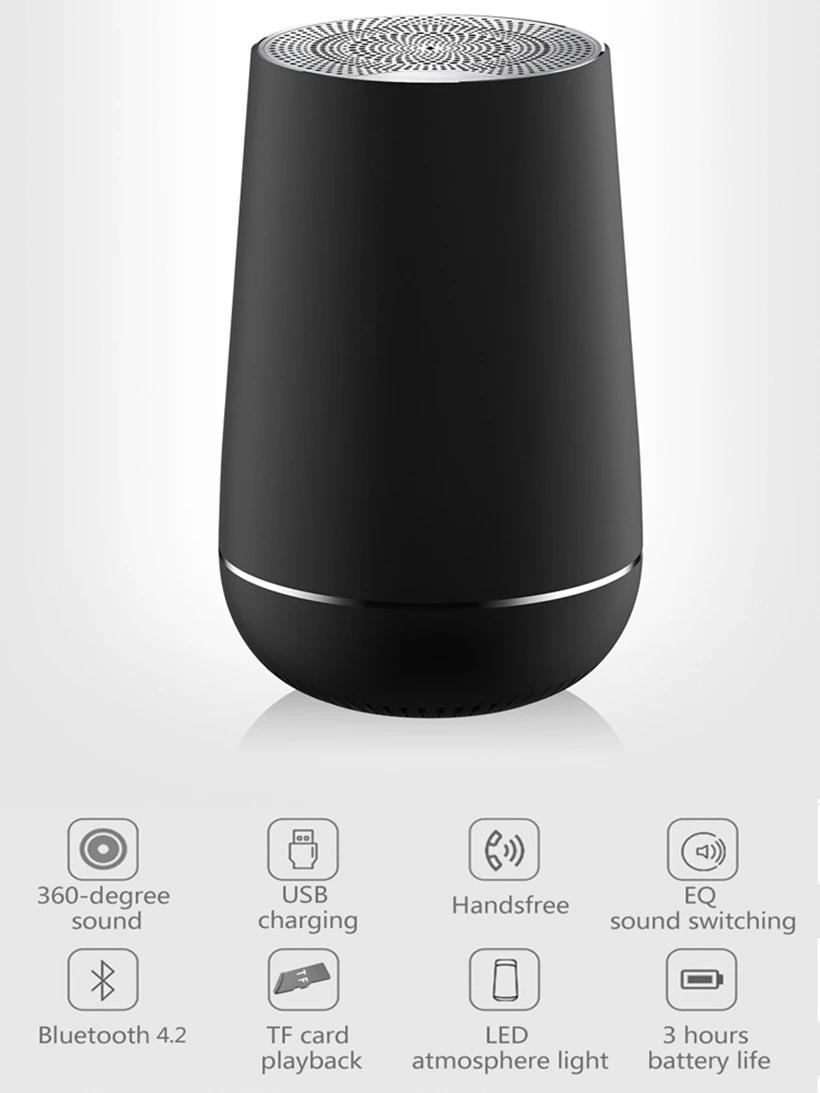 Портативный сабвуфер беспроводной Bluetooth динамик Настольный музыкальный 3D объемный громкоговоритель Громкая связь с микрофоном воспроизведение TF карты U диск AUX