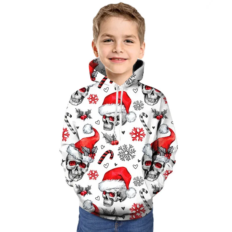 as picture Children Kids Christmas Sweatshirt Boys Girls Funny Christmas Print Pullover Long Sleeve Hoodies Captain America Top Sweatshirt - Цвет: as picture