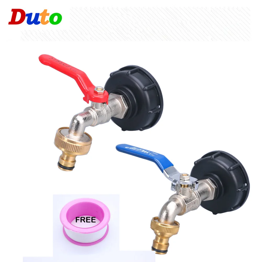

IBC Tank Tap Adapter S60*6 Coarse Thread to 1/2'' 3/4'' water Connector Replacement Valve Fitting Garden quick connect faucet