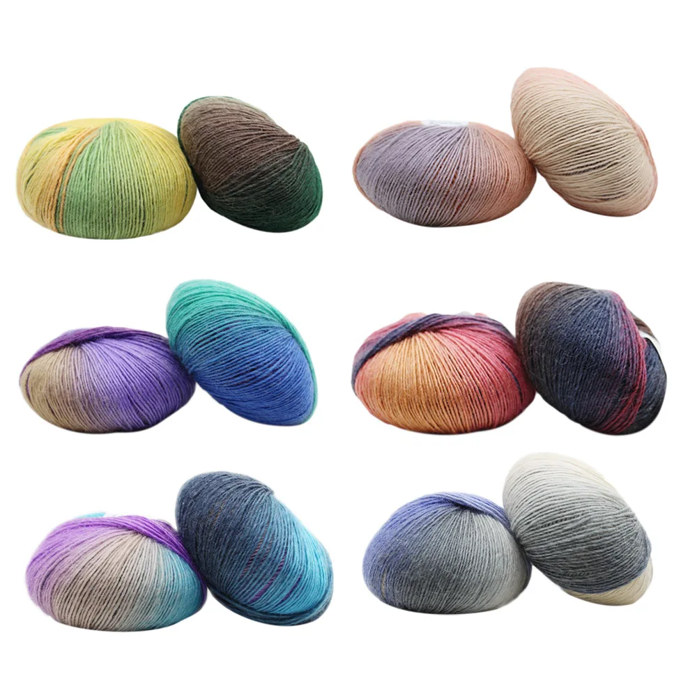 Winter Rainbow Colorful Knitting Yarn Balls DIY Sweater Scarf Hat Yarn Home Handmade Sewing Yarn DIY Hat Scarf Knitting Yarn