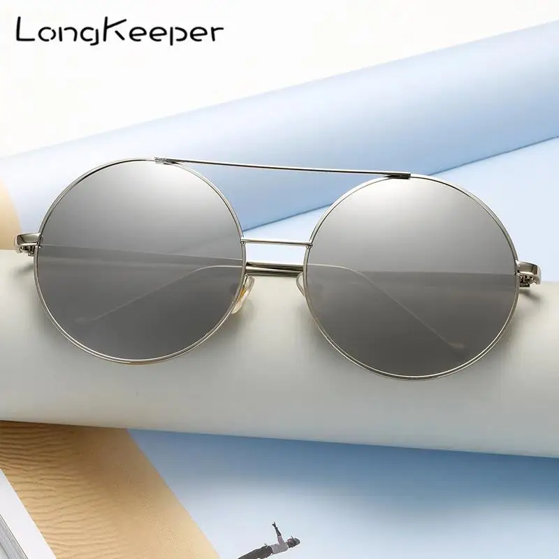 Longkeperer фирменный дизайн, новые модные солнцезащитные очки для женщин, двойные круглые мужские солнцезащитные очки винтажное Зеркало Gafas de sol UV400