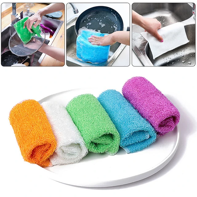 1 Pièce Fibre De Bambou Dish Towel Serviettes Cuisine Magique