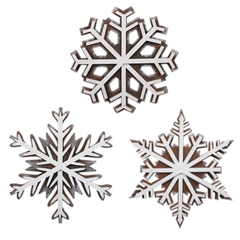 

DIY Wooden Hollow Snowflake Pendant Christmas Atmosphere Decoration Wooden Crafts Hanging Christmas Tree Pendant