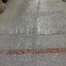 Hh022#5 ярдов/партия, серебряная блестящая смесь кристаллов, сетка с блестками, роскошная клееная сетка, фатин, кружева для распиловки свадебного платья/вечерние