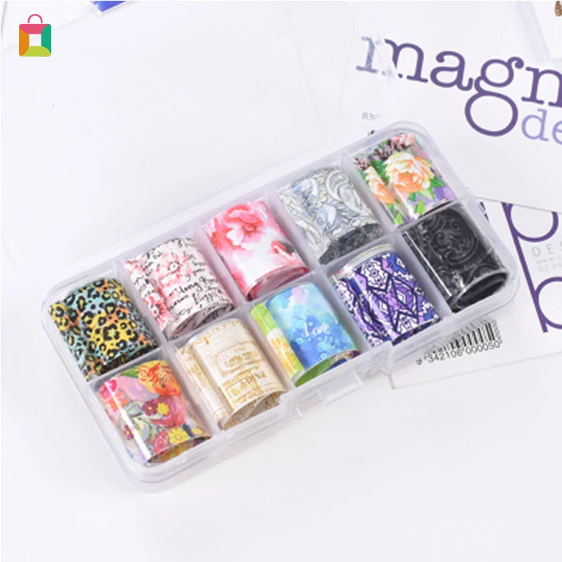 

BeautyBigBang 10 colors/box, lace transfer decal, laser aurora decal, henna starry sky paper set BB2