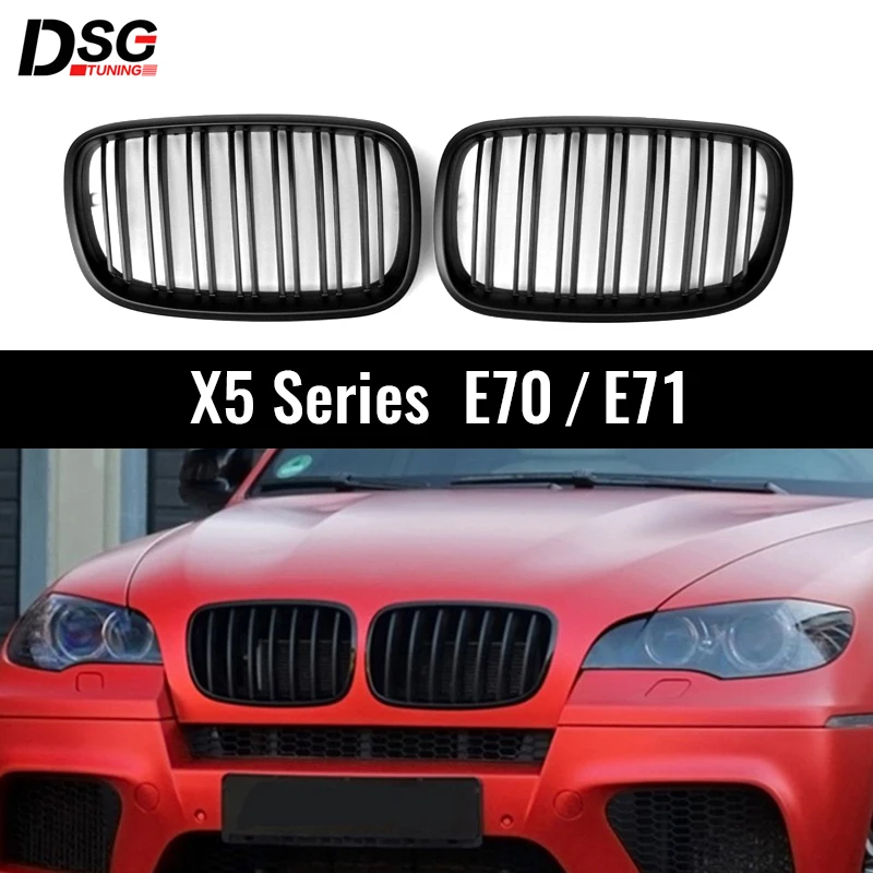 

Double Slat Kidney Grille Front Grill For BMW X5 X6 E70 E71 2007-2013 Car Styling Racing Grills