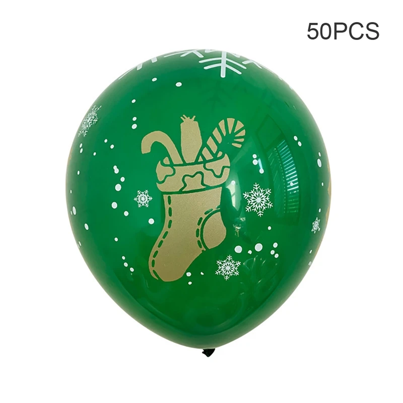 50PCS Bronzing Christmas Balloons Kit Red And Green Latex Balloons Confetti Balloons For Xmas Party Decoration 12 Inches Balloon Foil - Цвет: 50PCS