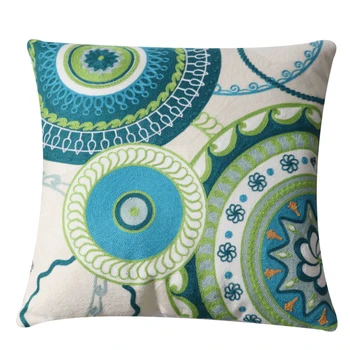 

Green Geometric Handmade Embroidery Pillow Cover Living Room Cushion Cover Home Decor Pillow Case Pillow Sham 45x45cm
