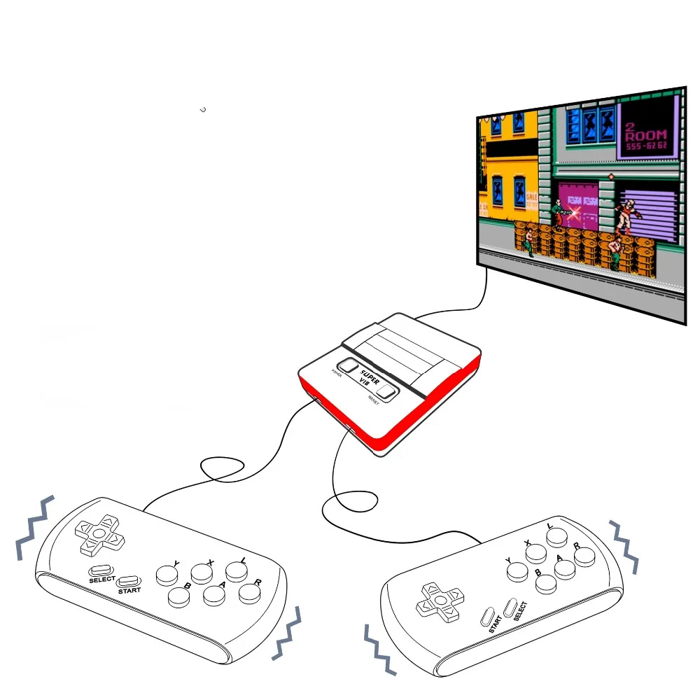Супер VIB ТВ игровая консоль 8 бит Ретро игровая консоль встроенный 169 игр для ручных игровых плееров двойной виброгеймпад