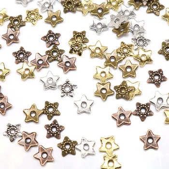 

4mm Small beads caps Vintage Silver plated Pentagram Bead Caps Jewelry Making Silver Plated Needlework Bead End Caps