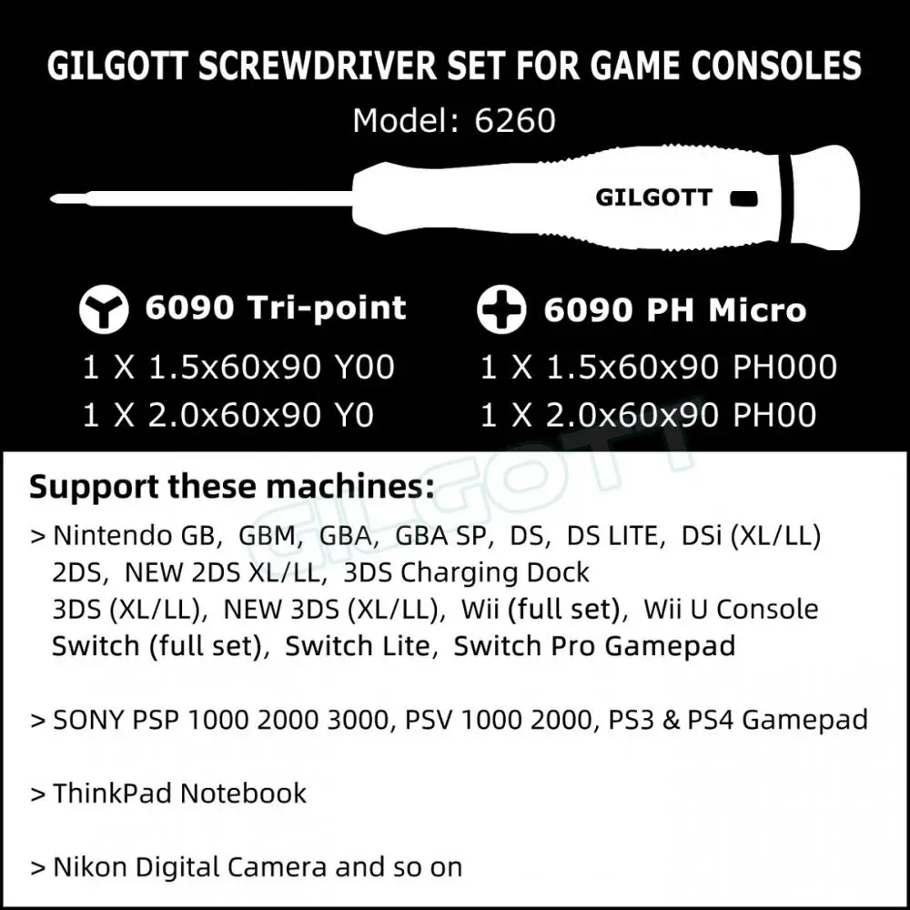 GILGOTT 닌텐도 스위치용 드라이버 오픈 도구 세트, OLED NS 프로 조이콘 GBM GBASP DS DSL DSiLL 2DS NEW3DSXL WIIU, 9PCs/세트