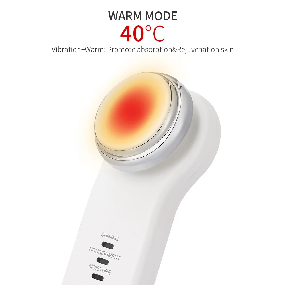  Ion Vibration Massager Face Lifting Warm Therapy Massager Ionic Face Cleaner Moisturize Wrinkle Rem