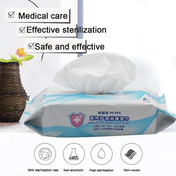 

Antibacterial Wet Wipe Tissue Clean Hand Health Care 25 Wipes/Pack Alcohol-free No Smell Portable Wet Tissues Cleaning new