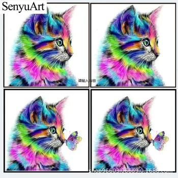 

Diy Crystal Rhinestone Diamond Paiting Picture Cat Full Drill Embroidery Arts Anime Cross-stitch Kits Mosaic Paint with Diamonds