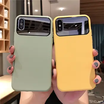 

TPU Makeup Mirror Phone Case For iPhone 11 11Pro Max XR XS Max X 8 7 6S 6 Plus Artificial Leather Pure Color Phone Fundas Covers