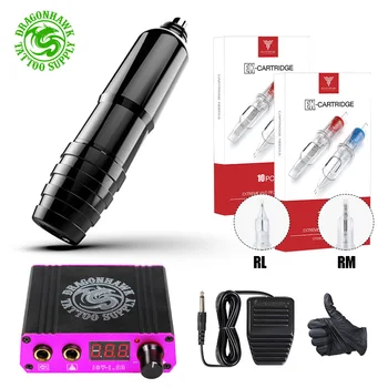 

Dragonhawk Newest Tattoo Kit Motor Pen Machine Gun Power Supply Cartridge Needles